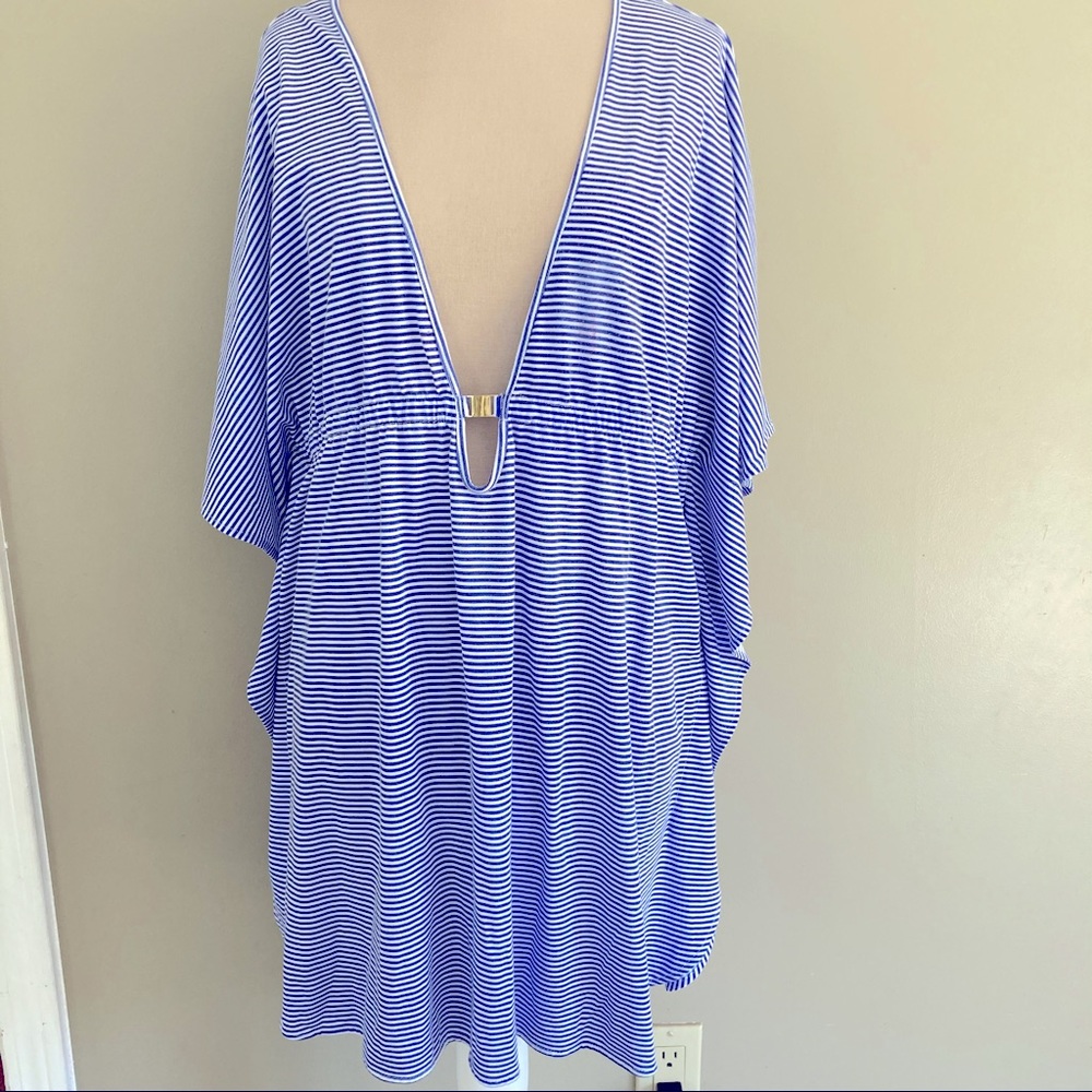 Jones New York stripe Beach cover up sz L
